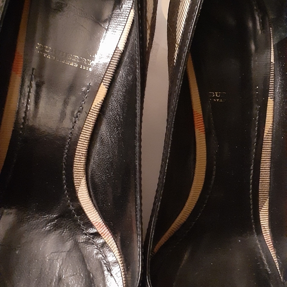 BURBERRY LEATHER NOVA CHECK PUMPS 39 - Picture 5 of 16